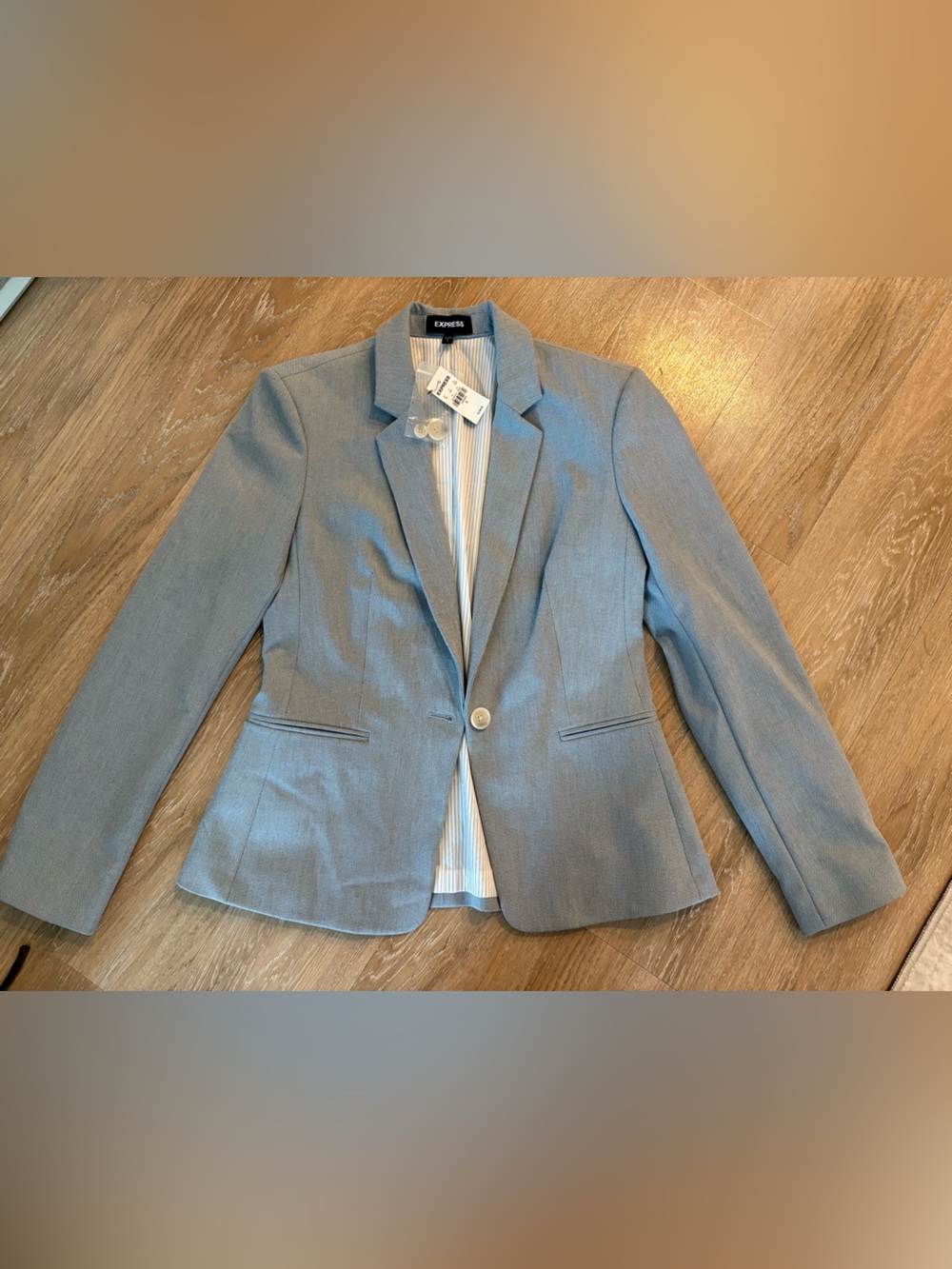 Express Light Blue Single-Button Women's Blazer